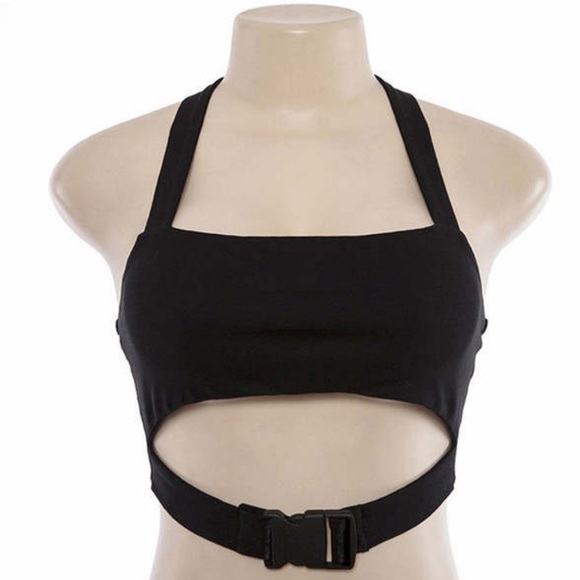BUCKLE HALTER TOP - Picture 3 of 4
